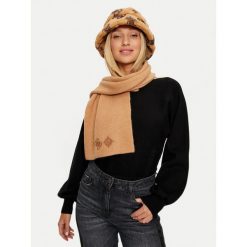 Szal Guess. Brązowe szaliki i kominy damskie Guess, z aplikacjami. Za 269.99 zł.