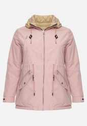 Różowo-Beżowa Przejściowa Kurtka Dwustronna o Kroju Parki z Pikowaniem Wewnątrz Zidelle. Czerwone kurtki damskie Born2be, l, bez wzorów, z jeansu. Za 109.99 zł.