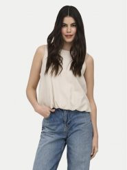ONLY Top Aris 15364287 Beżowy Loose Fit. Brązowe topy damskie Only, s, bez wzorów, z wiskozy, bez ramiączek. Za 129.99 zł.