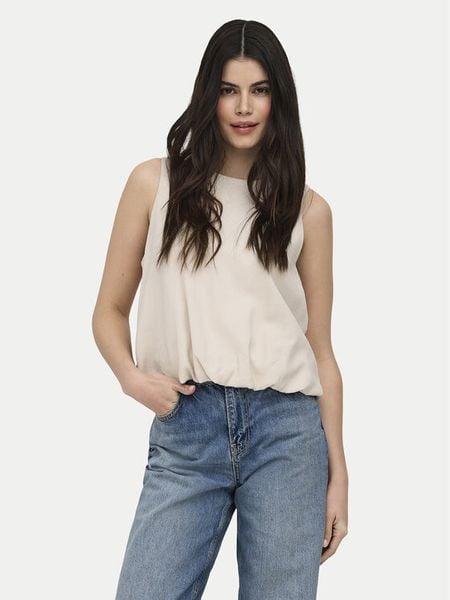 ONLY Top Aris 15364287 Beżowy Loose Fit. Brązowe topy damskie Only, s, bez wzorów, z wiskozy, bez kołnierzyka. Za 129.99 zł.