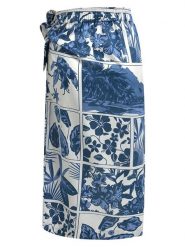 Smith & Soul Spódnica w kolorze niebiesko-białym rozmiar: S. Białe spódniczki damskie Smith & Soul, s, bez wzorów, z bawełny, z podwyższonym stanem, midi, proste. Za 195.99 zł.