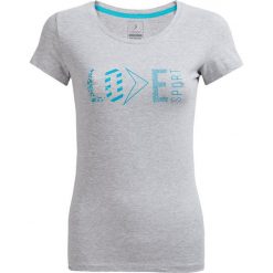 T-shirt damskie TSD604 - ciepły jasny szary - Outhorn. Szare t-shirty damskie Outhorn, bez wzorów, z bawełny, bez kołnierzyka. W wyprzedaży za 19.99 zł.