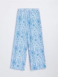 Spodnie z wiskozy o klasycznym wzorze paisley - wielobarwny. Spodnie materiałowe damskie Sinsay, bez wzorów, z wiskozy, klasyczne. W wyprzedaży za 25.99 zł.