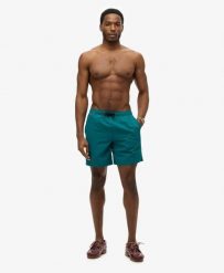 Superdry Premium haftowane kąpielówki 43 cm. Zielone kąpielówki męskie Superdry., s, bez wzorów. Za 237.75 zł.