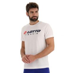 Koszulka tenisowa męska Lotto Squadra II Tee. Białe t-shirty sportowe męskie Lotto, m, z bawełny, bez ramiączek, na fitness i siłownię. Za 75.00 zł.