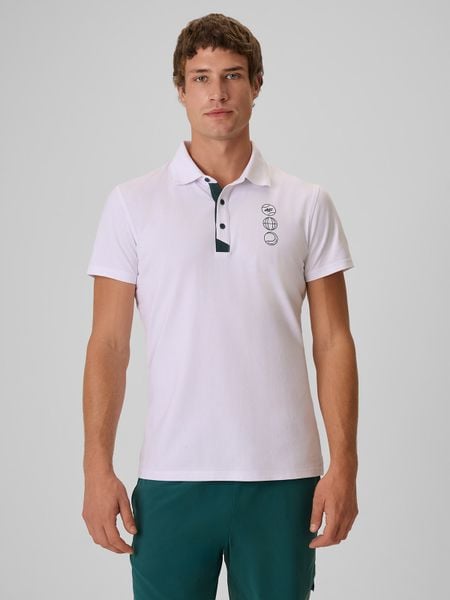 4F Koszulka polo regular męska - biała M. Białe koszulki polo męskie 4f, m, bez wzorów, z bawełny, bez ramiączek. Za 129.99 zł.