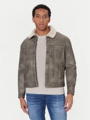 Guess Kurtka z imitacji skóry M5BL0I W2500 Brązowy Regular Fit. Brązowe kurtki męskie Guess, m, z aplikacjami, ze skóry, bez kaptura. Za 499.99 zł.