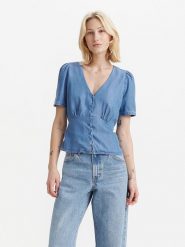 Levi´s Bluzka w kolorze niebieskim rozmiar: S. Niebieskie bluzki damskie s, bez wzorów, z lyocellu, bez kołnierzyka, bez ramiączek. Za 100.99 zł.