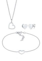 Elli Damskie kolczyki sztyfty zawieszki serca miłość wycięcie regulowane w srebrze próby 925 Sterling Silver Zestawy 1 ct. Szare kolczyki damskie Elli, srebrne, na sztyftcie. Za 249.89 zł.