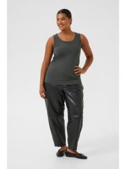 KAFFE curve Top w kolorze antracytowym rozmiar: M. Czarne topy damskie KAFFE curve, m, bez wzorów, bez kołnierzyka. Za 86.99 zł.