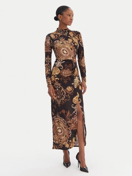 Rinascimento Sukienka koktajlowa CFC0020154002 Czarny Slim Fit. Czarne sukienki damskie RINASCIMENTO, l, bez wzorów, z syntetyku, wizytowe, bez kołnierzyka, bez ramiączek. Za 409.99 zł.