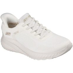 Buty sportowe damskie Skechers Bobs Squad Chaos C. Białe buty sportowe na co dzień damskie Skechers, bez wzorów, z materiału, trekkingowe. Za 390.00 zł.