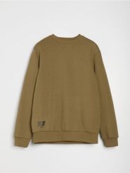 Bluza crewneck z napisem - khaki. Brązowe bluzy bez kaptura męskie Sinsay, l. Za 39.99 zł.