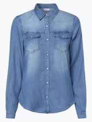 Vila koszula jeansowa Kobiety Bawełna niebieski, L. Niebieskie koszule damskie Vila, l, bez wzorów, z bawełny, bez kołnierzyka, bez ramiączek. Za 219.95 zł.