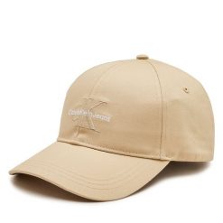Czapka z daszkiem Calvin Klein. Brązowe czapki męskie CALVIN KLEIN, bez wzorów. Za 99.99 zł.