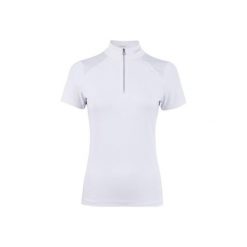 Damska koszulka polo 1/4 z zamkiem błyskawicznym Cavallo. Białe bluzki sportowe damskie CAVALLO, bez kołnierzyka, bez ramiączek. Za 362.50 zł.