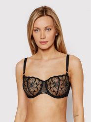 Chantelle Biustonosz balkonetka Fleurs C12M50 Czarny. Czarne biustonosze Chantelle, bez wzorów, z syntetyku. Za 429.99 zł.