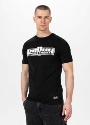 Koszulka bawełniana sportowy t-shirt dla dorosłych Slim Fit Classic Boxing. Białe t-shirty męskie PITBULL, na lato, m, z aplikacjami, z bawełny, bez kołnierzyka. Za 94.99 zł.