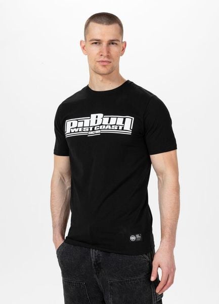 Koszulka bawełniana sportowy t-shirt dla dorosłych Slim Fit Classic Boxing. Białe t-shirty męskie PITBULL, na lato, m, z aplikacjami, z bawełny, bez kołnierzyka. Za 94.99 zł.