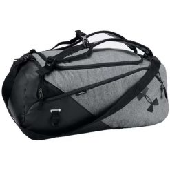 Torba Under Armour Contain Duo Small BP Duffle - castlerock medium/black/white. Szare torebki klasyczne damskie Under Armour, bez wzorów, bez dodatków. Za 246.69 zł.