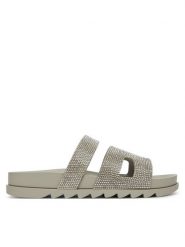 JENNY Klapki LC050429 Szary. Szare klapki damskie Jenny, bez wzorów, z syntetyku, bez obcasa. Za 69.99 zł.
