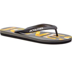 Japonki JACK&JONES - Jfwlogo 12150586 Asphalt. Czarne klapki i japonki męskie Jack&Jones, z materiału. Za 49.00 zł.