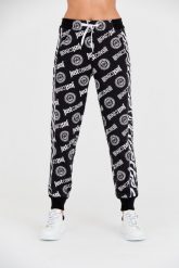 JUST CAVALLI Czarne spodnie dresowe Logo Tigre. Czarne spodnie dresowe damskie Just Cavalli, s, bez wzorów, z dresówki. W wyprzedaży za 699.99 zł.