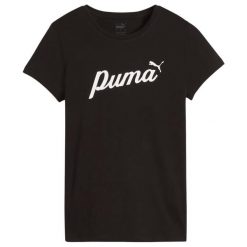 T-shirt Damski ESS+Script. Czarne t-shirty damskie Puma, m, bez wzorów, bez kołnierzyka. Za 154.99 zł.
