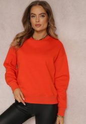 Pomarańczowa Bluza z Polarową Podszewką Heseh. Brązowe bluzy bez kaptura damskie Renee, xl, z dzianiny. Za 59.99 zł.