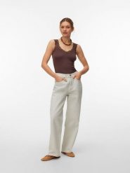Vero Moda Top w kolorze brązowym rozmiar: S. Brązowe topy damskie Vero Moda, s, bez wzorów, z koronki, bez kołnierzyka. Za 43.99 zł.