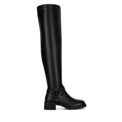 Kozaki Nine West. Czarne kozaki damskie Nine West, bez obcasa, na słupku. Za 299.99 zł.