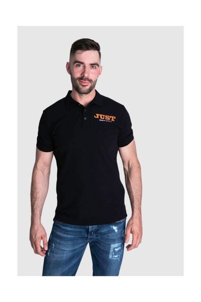 JUST CAVALLI Koszulka polo męska, czarna złoto srebrne logo, Rozmiar XXL. Czarne koszulki polo męskie Just Cavalli, m, bez wzorów, bez ramiączek. W wyprzedaży za 135.99 zł.