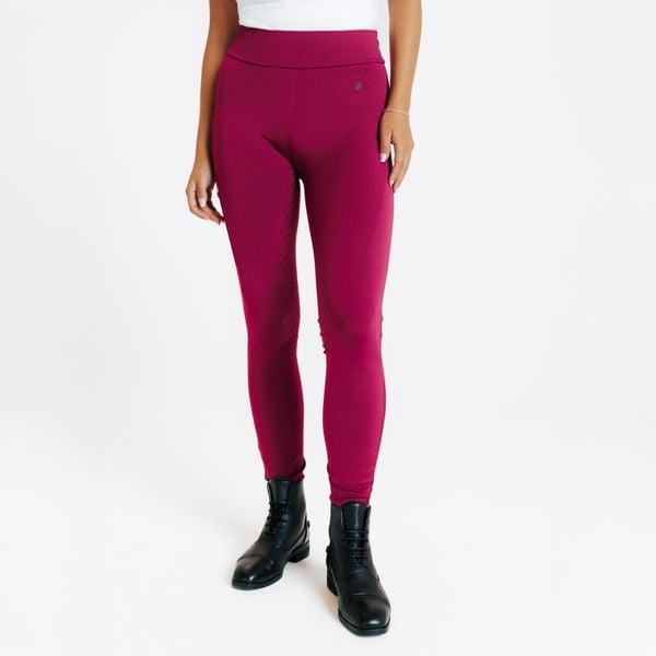 Legginsy jeździeckie damskie 500 full grip. Brązowe legginsy damskie FOUGANZA, l, bez wzorów, z lycry. Za 149.99 zł.