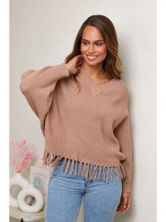 Soft Cashmere Sweter w kolorze karmelowym rozmiar: 34/36. Brązowe swetry klasyczne damskie Soft Cashmere, ze splotem, bez kołnierzyka. Za 149.95 zł.