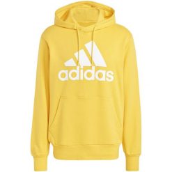 Bluza męska adidas Essentials French Terry Big Logo Hoodie. Białe bluzy bez kaptura męskie Adidas, bez wzorów, sportowe, bez kołnierzyka, bez ramiączek. Za 199.00 zł.