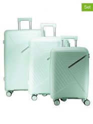 Geographical Norway 3-częściowy zestaw "Simi" w kolorze miętowym rozmiar: onesize. Niebieskie walizki Geographical Norway, bez wzorów, z materiału. Za 391.99 zł.