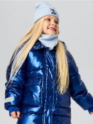 Bawełniana czapka i komin 2 pack Stitch - błękitny. Niebieskie szaliki dziecięce Sinsay, z bawełny, bez ramiączek. Za 25.99 zł.