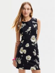 Desigual Sukienka letnia Lorena 24SWVK18 Czarny Regular Fit. Czarne sukienki damskie Desigual, na lato, l, bez wzorów, z wiskozy, bez kołnierzyka, bez ramiączek. Za 249.99 zł.