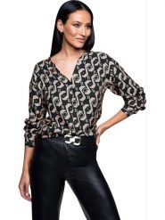 Heine Bluzka w kolorze czarnym rozmiar: 40. Czarne bluzki damskie Heine, bez wzorów, z wiskozy, bez kołnierzyka, bez ramiączek. Za 100.28 zł.