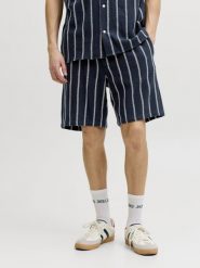Jack & Jones Szorty - Jaiden Coba Stripe Mężczyźni Bawełna (100%) niebieski|biały, XL. Białe szorty męskie Jack & Jones, z bawełny, bez kołnierzyka. Za 169.95 zł.
