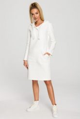 Sukienka sportowa jak długa bluza z kapturem ecru bawełna premium. Bluzy sportowe damskie Sukienki.shop, l, z bawełny. Za 359.00 zł.