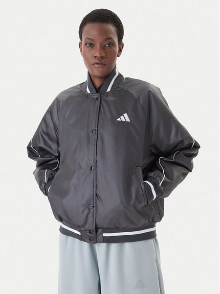 Adidas Kurtka bomber Stadium JZ6919 Szary Loose Fit. Szare kurtki damskie Adidas, m, bez wzorów, z syntetyku, bez kaptura. Za 529.99 zł.