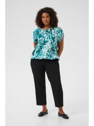 KAFFE curve Bluzka w kolorze turkusowo-białym rozmiar: 54. Białe bluzki damskie KAFFE curve, bez wzorów, z wiskozy, bez kołnierzyka, bez ramiączek. Za 69.99 zł.