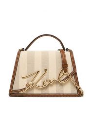 KARL LAGERFELD Torebka B2W30227 Beżowy. Brązowe torebki klasyczne damskie Karl Lagerfeld, bez wzorów, z materiału, bez dodatków. Za 1,499.00 zł.