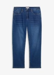 Jeansy termiczne ze stretchem relaxed fit z wygodnym pasem, prosta nogawka. Niebieskie jeansy męskie bonprix. Za 179.99 zł.