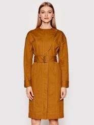 Victoria Victoria Beckham Sukienka codzienna 1122WDR003327C Brązowy Regular Fit. Brązowe sukienki damskie Victoria Victoria Beckham, na co dzień, bez wzorów, z bawełny, bez kołnierzyka, bez ramiączek, proste. Za 2,079.00 zł.