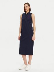 Polo Ralph Lauren Sukienka codzienna 211968292002 Granatowy Regular Fit. Niebieskie sukienki damskie Polo Ralph Lauren, na co dzień, l, bez wzorów, z bawełny, bez kołnierzyka, bez ramiączek, proste. Za 539.99 zł.