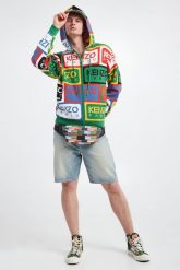 Spodenki męskie jeansowe KENZO. Szorty męskie Kenzo, z jeansu, bez kołnierzyka. W wyprzedaży za 1,351.35 zł.