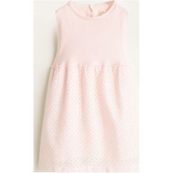 Mango Kids - Sukienka dziecięca Lily 80-104 cm. Czerwone sukienki dziewczęce Mango Kids, bez wzorów, z bawełny, casualowe, bez ramiączek. W wyprzedaży za 49.90 zł.