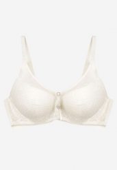 Jasnobeżowy Biustonosz Push-Up z Koronki Ozdobiony Metalową Aplikacją Arissta. Brązowe biustonosze Renee, z aplikacjami, z koronki. Za 39.99 zł.
